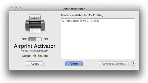 install a printer to a mac for airprint